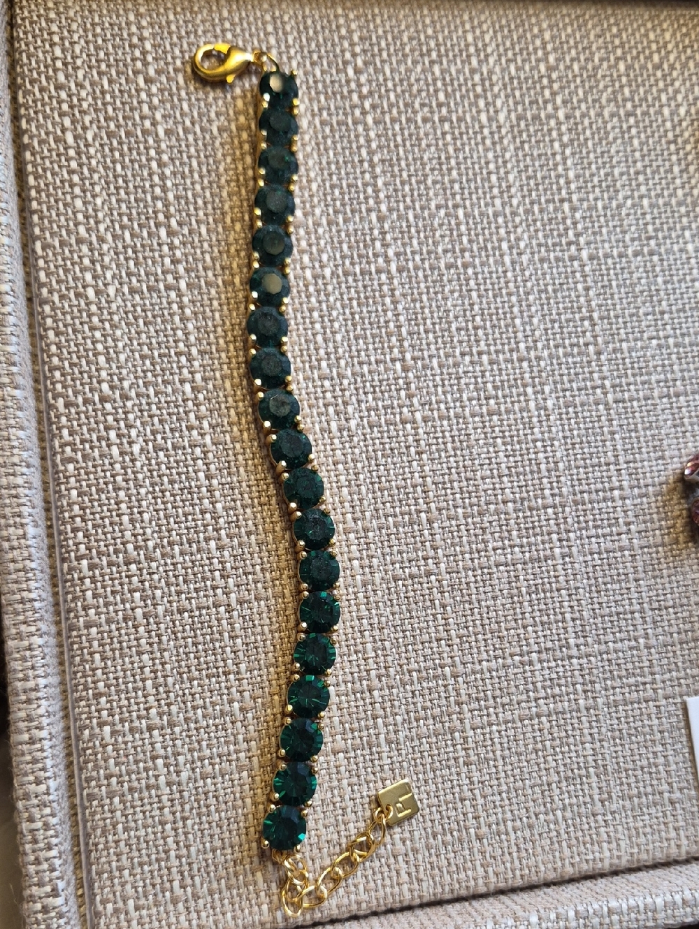 Park Lane Gold Bracelet with Deep Emerald Green Stones